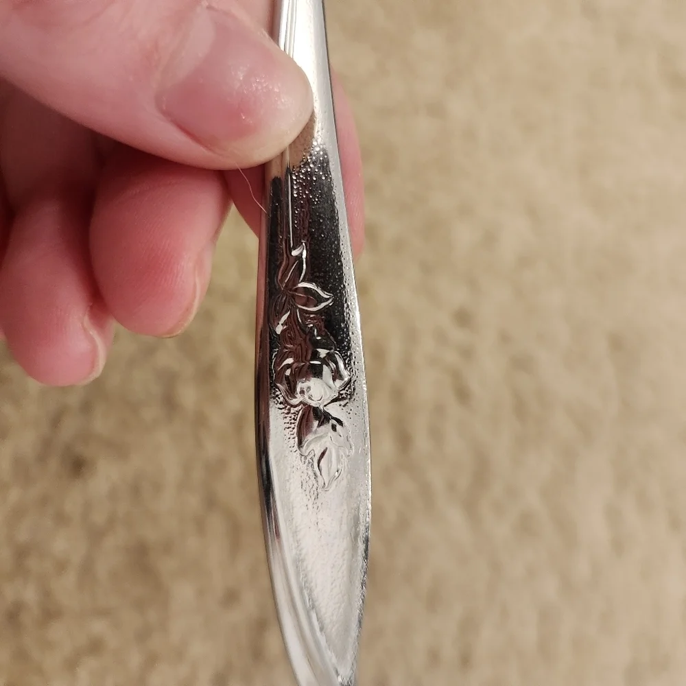 Set Of 2 Stainless Steel Fork And‎ Spoon Floral #FF